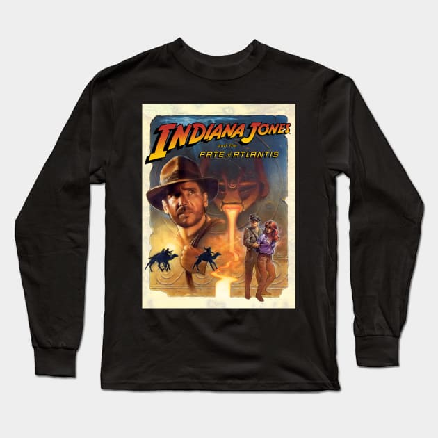 Indiana Jones and the Fate of Atlantis [Text] Long Sleeve T-Shirt by Zagreba